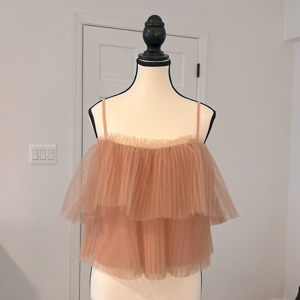 NWT Anthropologie Ruffle Crop Top Women Size XXS